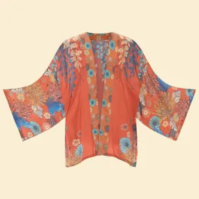 Powder Trailing Wisteria Kimono Jacket - Terracotta