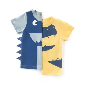 Premium Kids Cotton T-shirt with Small Crocodile Pattern