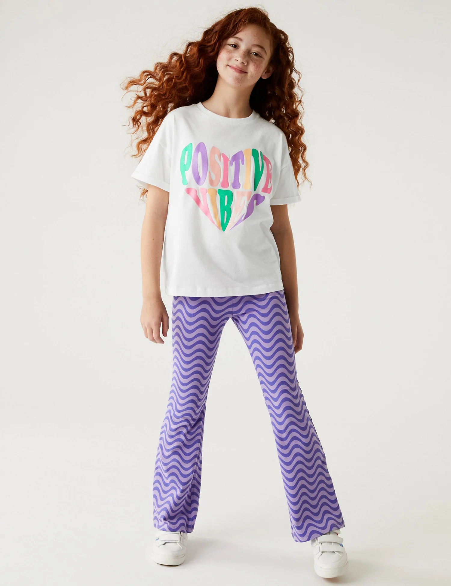 Pure Cotton Positive Vibes Slogan T-Shirt