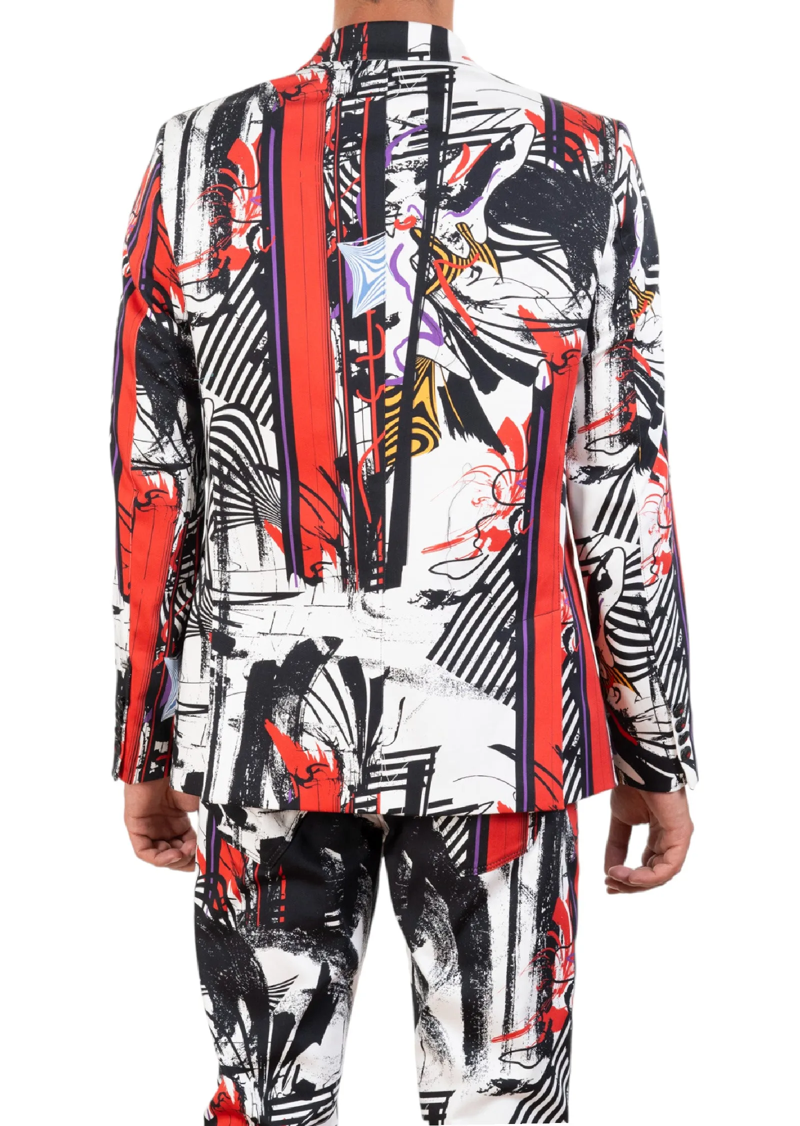 Red Free Style Art 2-Pieces Suit