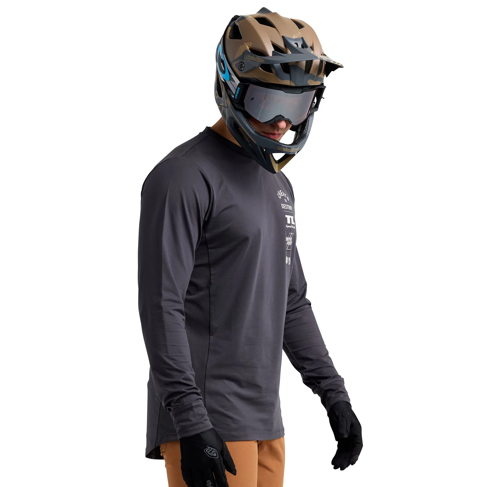 Ruckus Long Sleeve Ride Tee Destroy Carbon