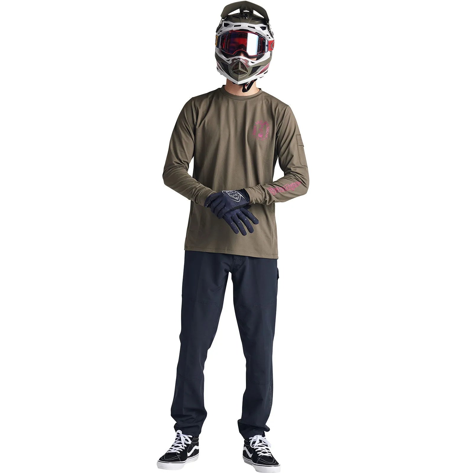 Ruckus Long Sleeve Ride Tee Fangs Olive