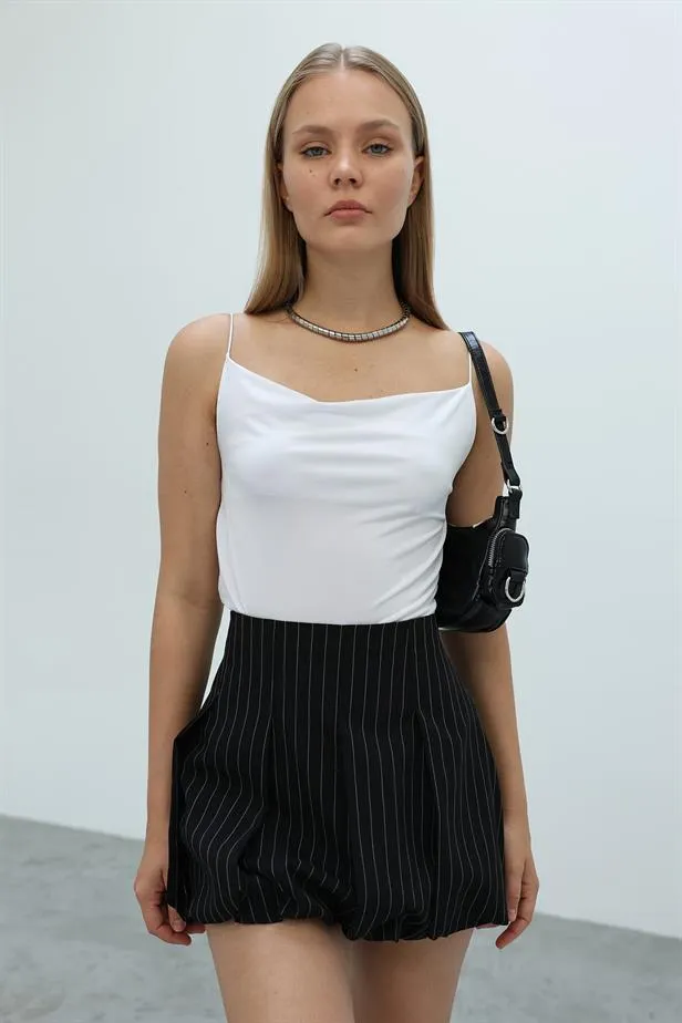 RYN Striped Balloon Skirt - Black - Yakima
