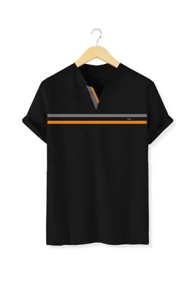 Ryusei Kaos Pria Yoshikatsu Button CMB Black