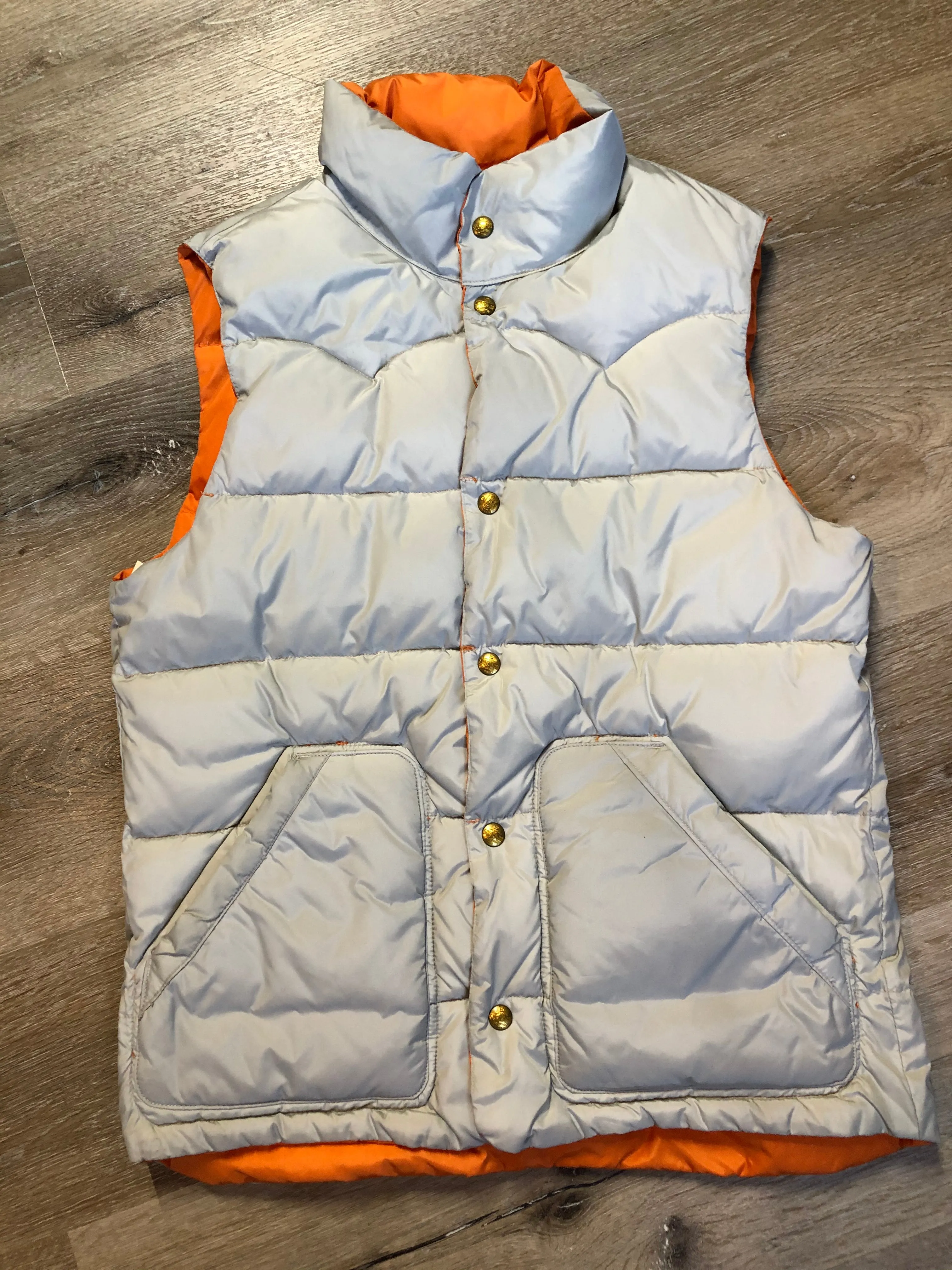 Scotch and Soda Reversible Orange/Grey Down Filled Puffer Vest, SOLD