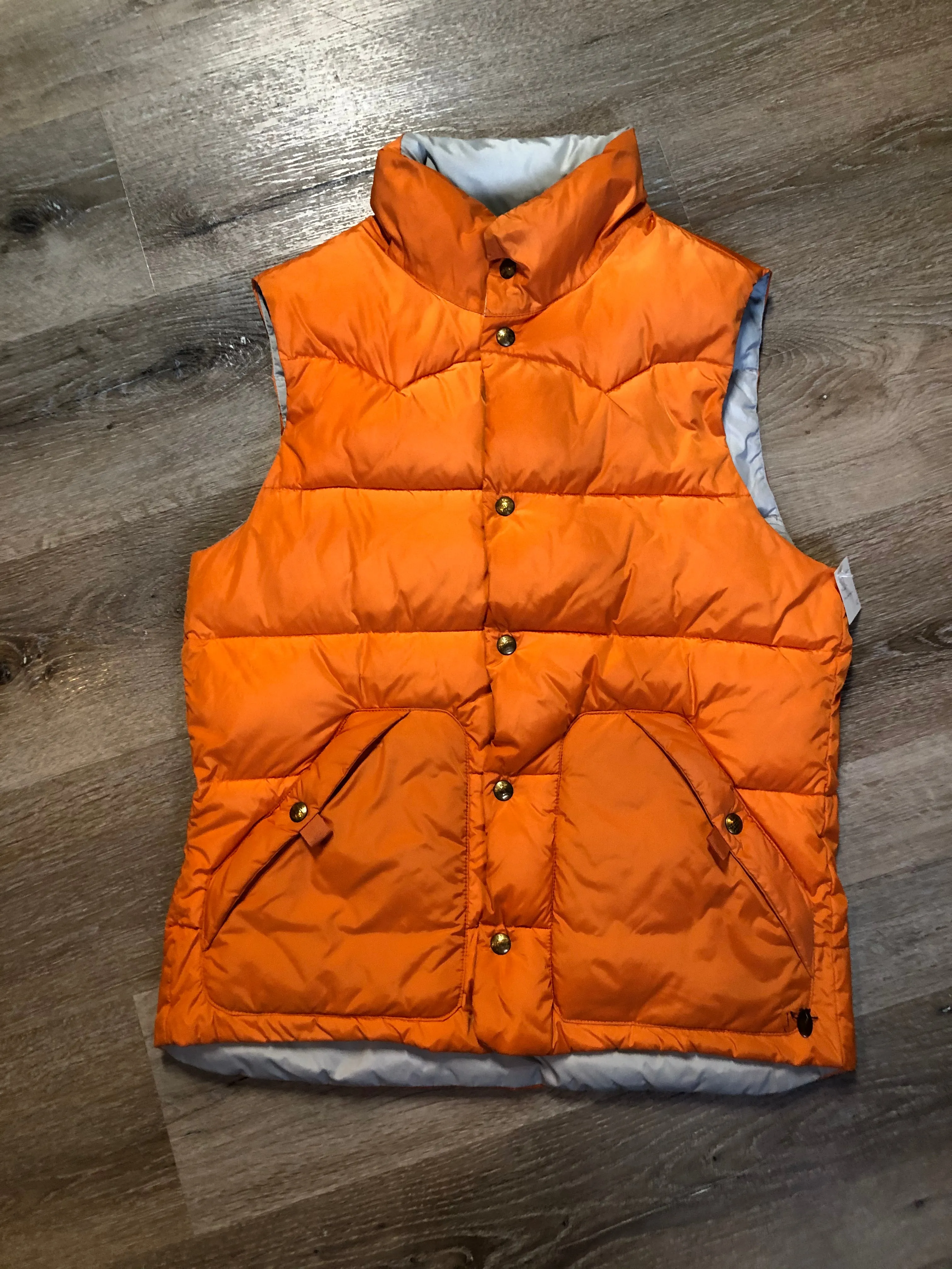 Scotch and Soda Reversible Orange/Grey Down Filled Puffer Vest, SOLD