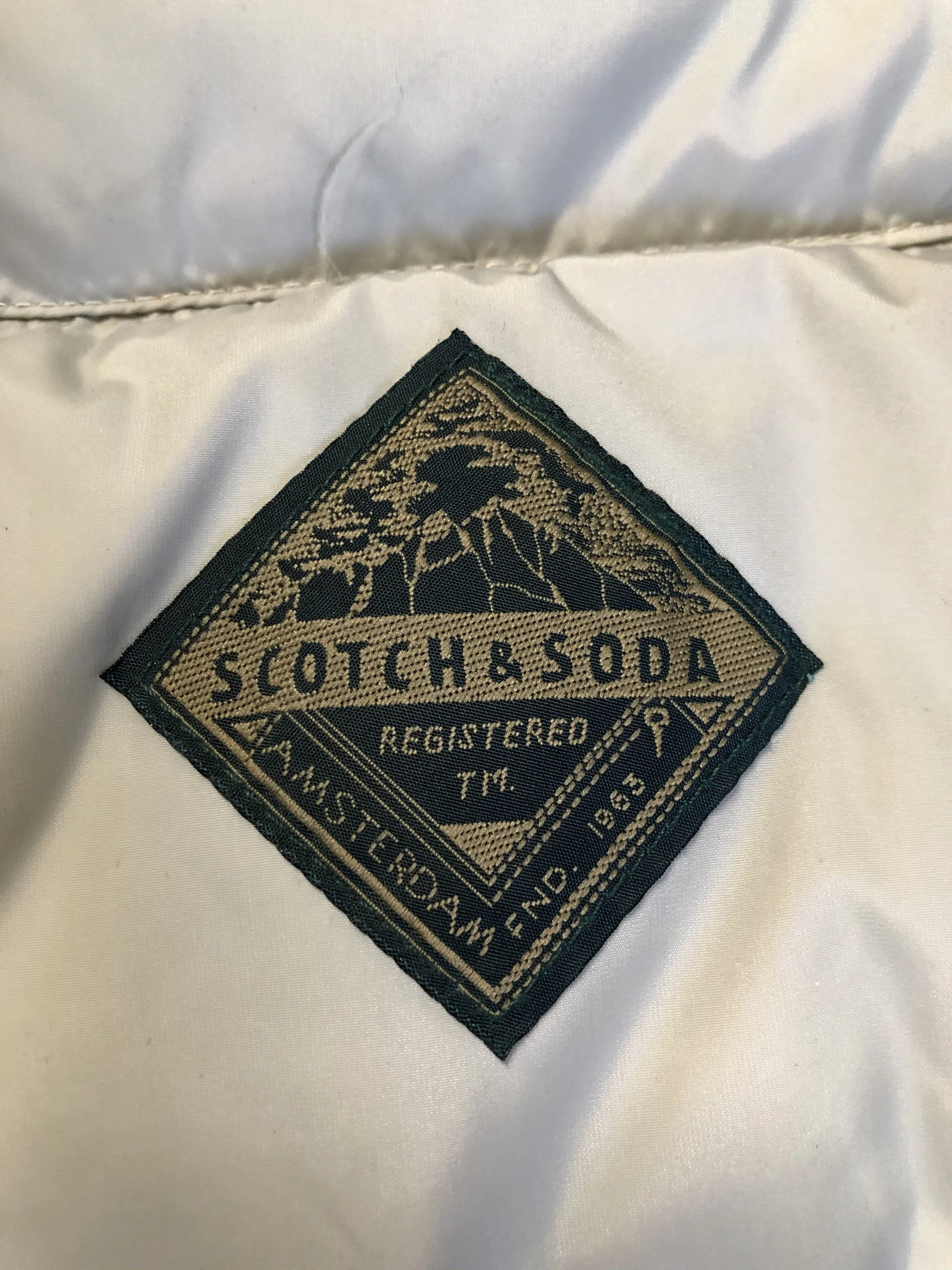 Scotch and Soda Reversible Orange/Grey Down Filled Puffer Vest, SOLD