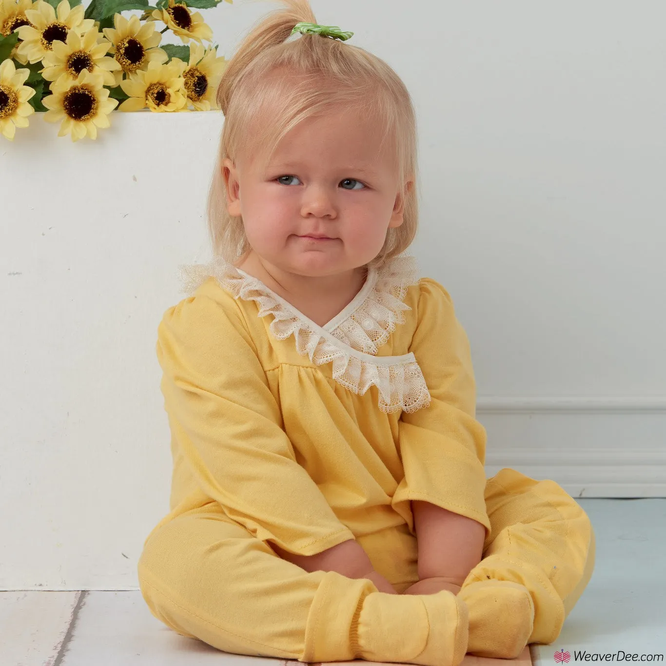 Simplicity Pattern S9283 Infants' Knit Gathered Gown & Jumpsuit