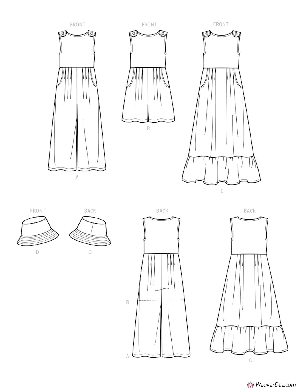 Simplicity Pattern S9617 Children's & Girls' Jumpsuit, Romper & Dress