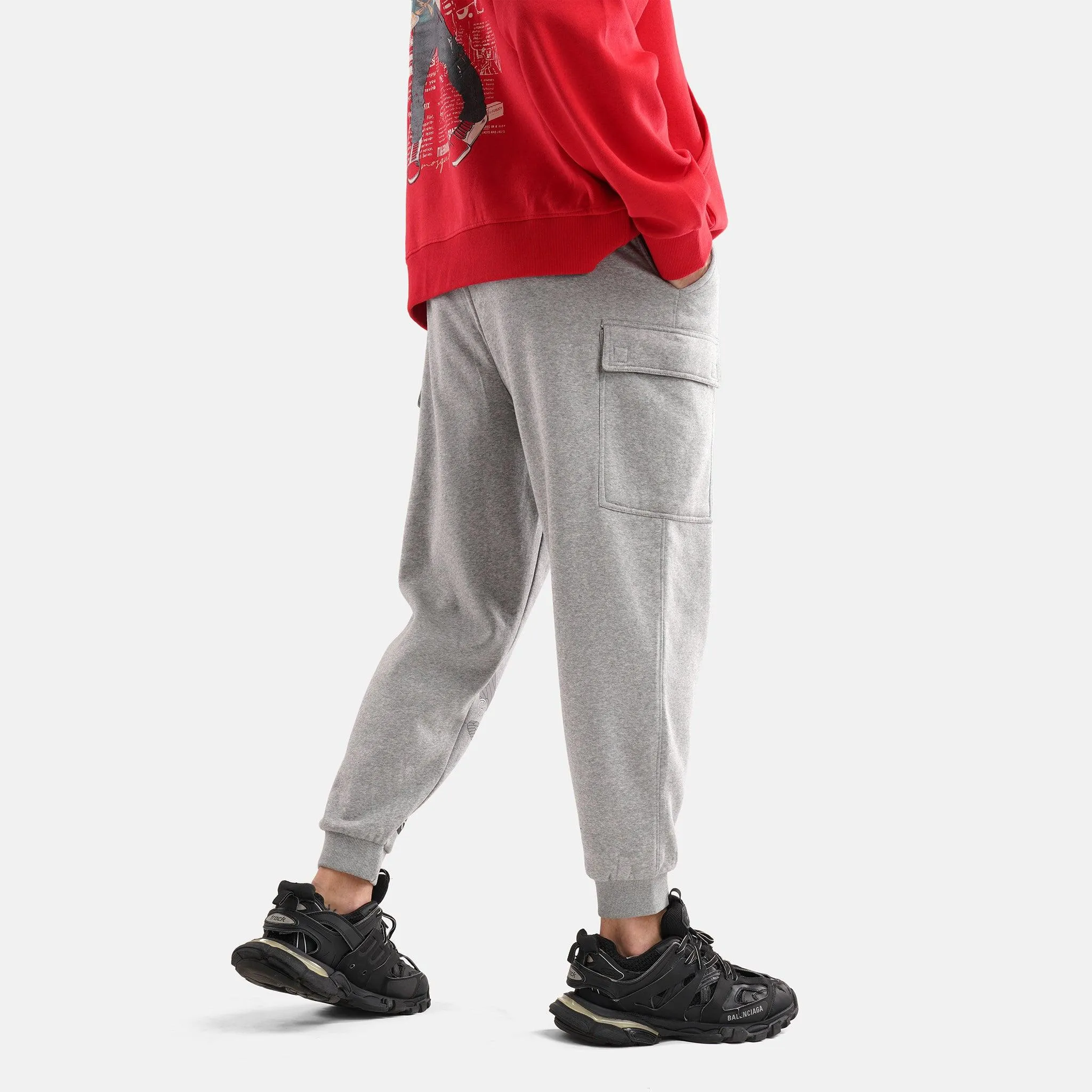 Steam Punk Fleece Jogger in Grey Melange