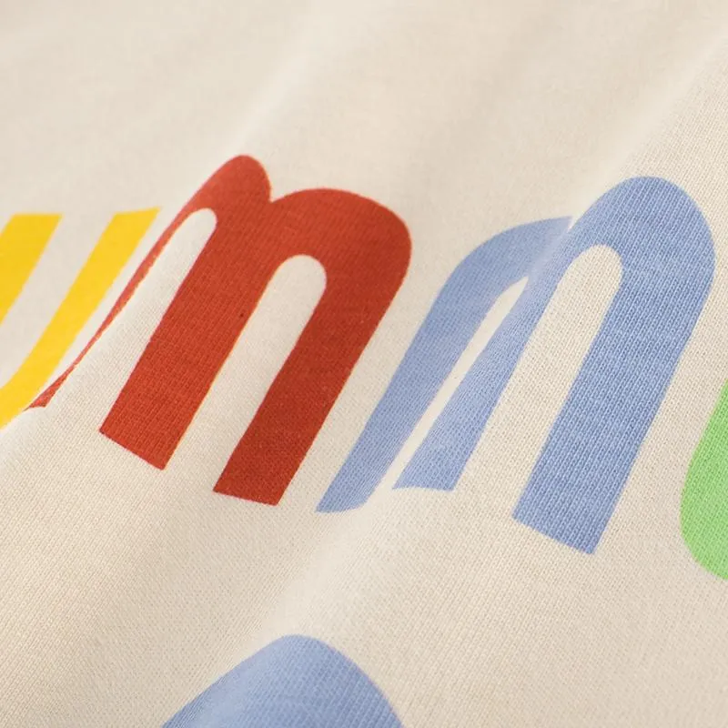 Summer Premium Baby Girl's T-shirt with Rainbow Cloud Pattern