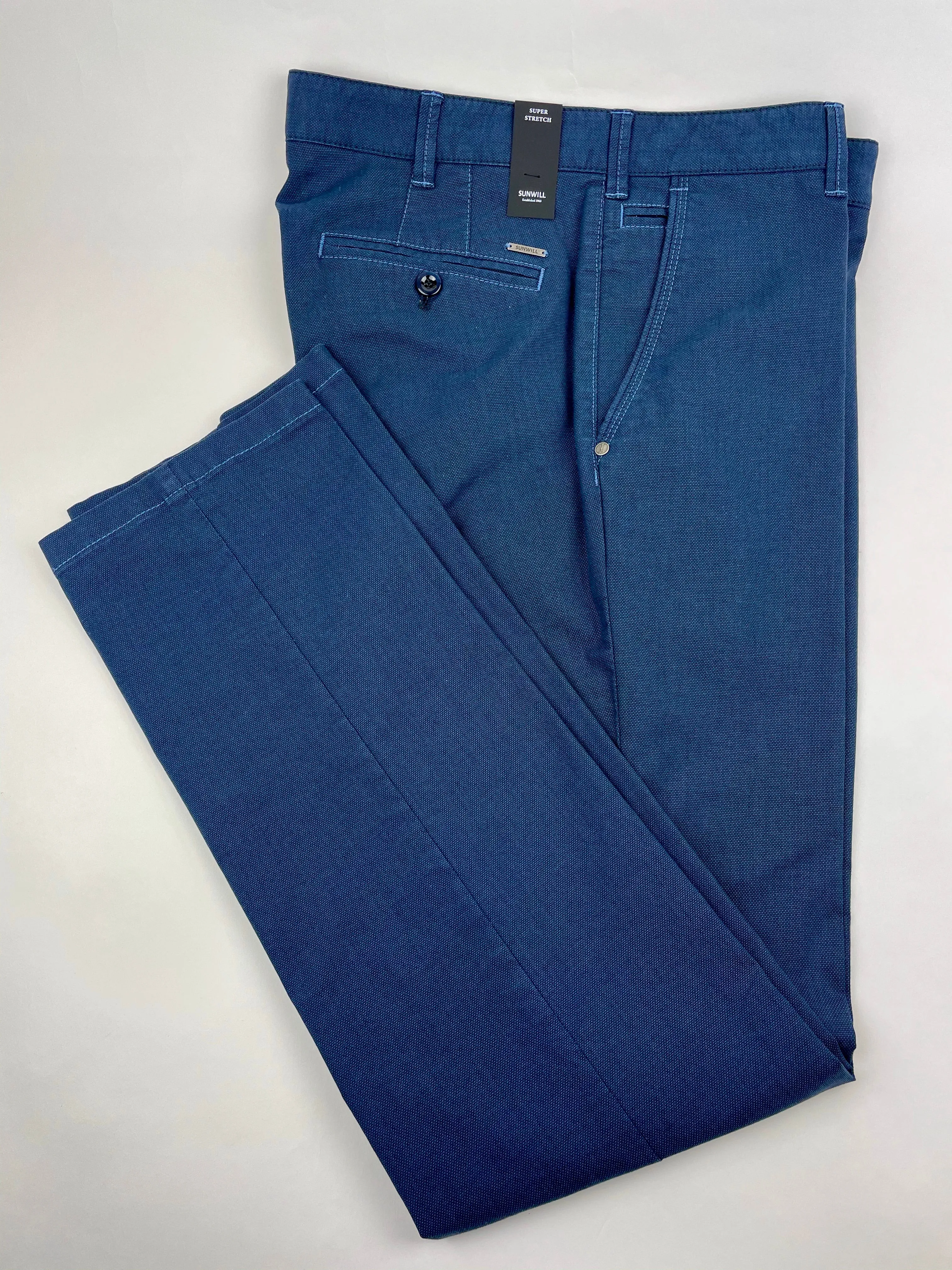 Sunwill Modern Fit Navy Nailhead Casual Pant