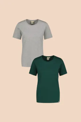 The T-Shirt tuplapakkaus - Dark Green & Grey