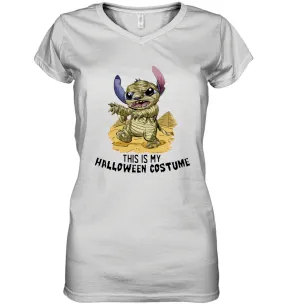 This Is My Halloween Costume Mummy Stitch Shirt Women's Vneck