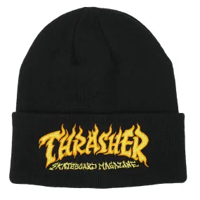 Thrasher Fire Logo Beanie - Black