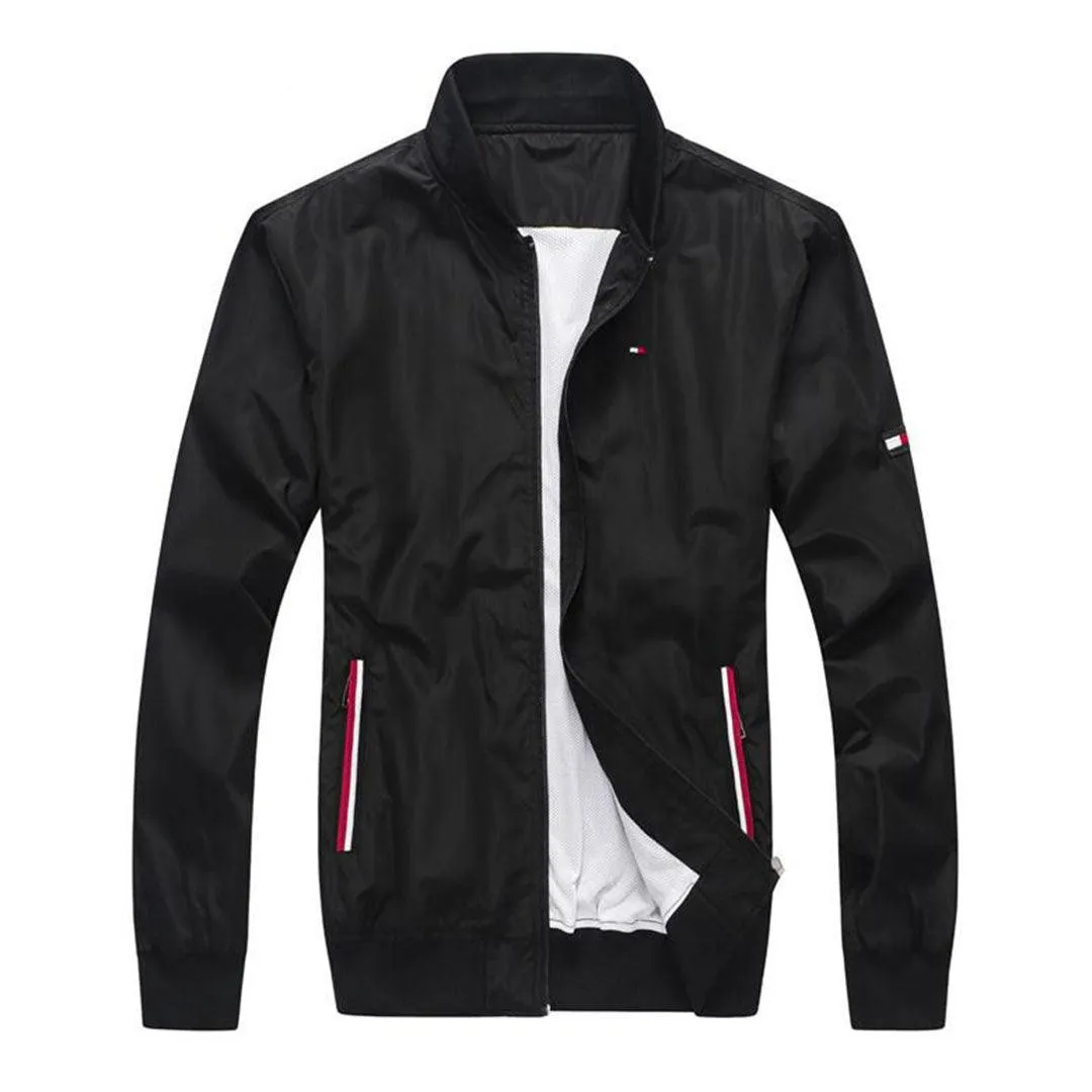 Tommy Hilfiger Plain Flag Logo Black Jacket tracksuit