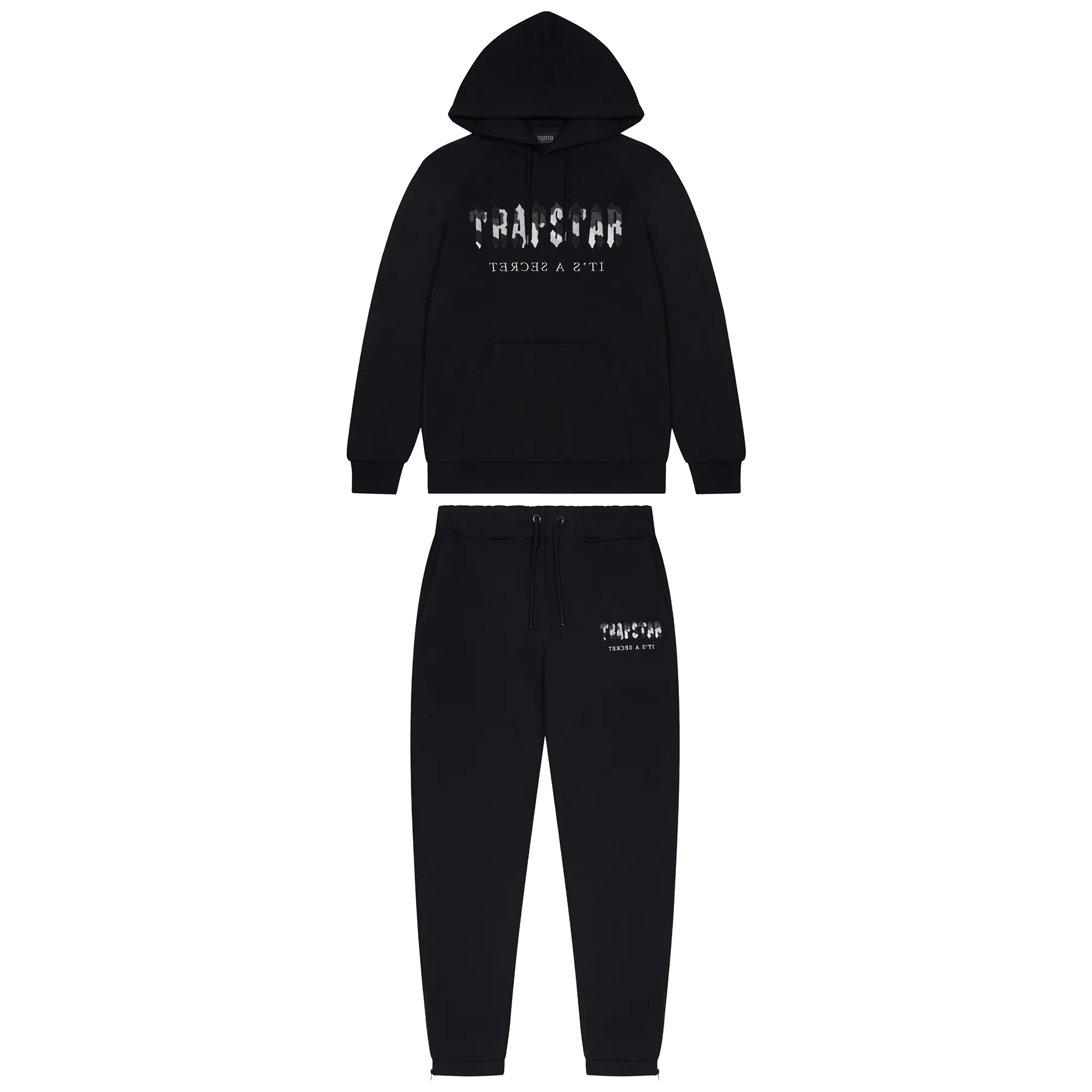 Trapstar Chenille Decoded Hooded Tracksuit - Black Camo Edition