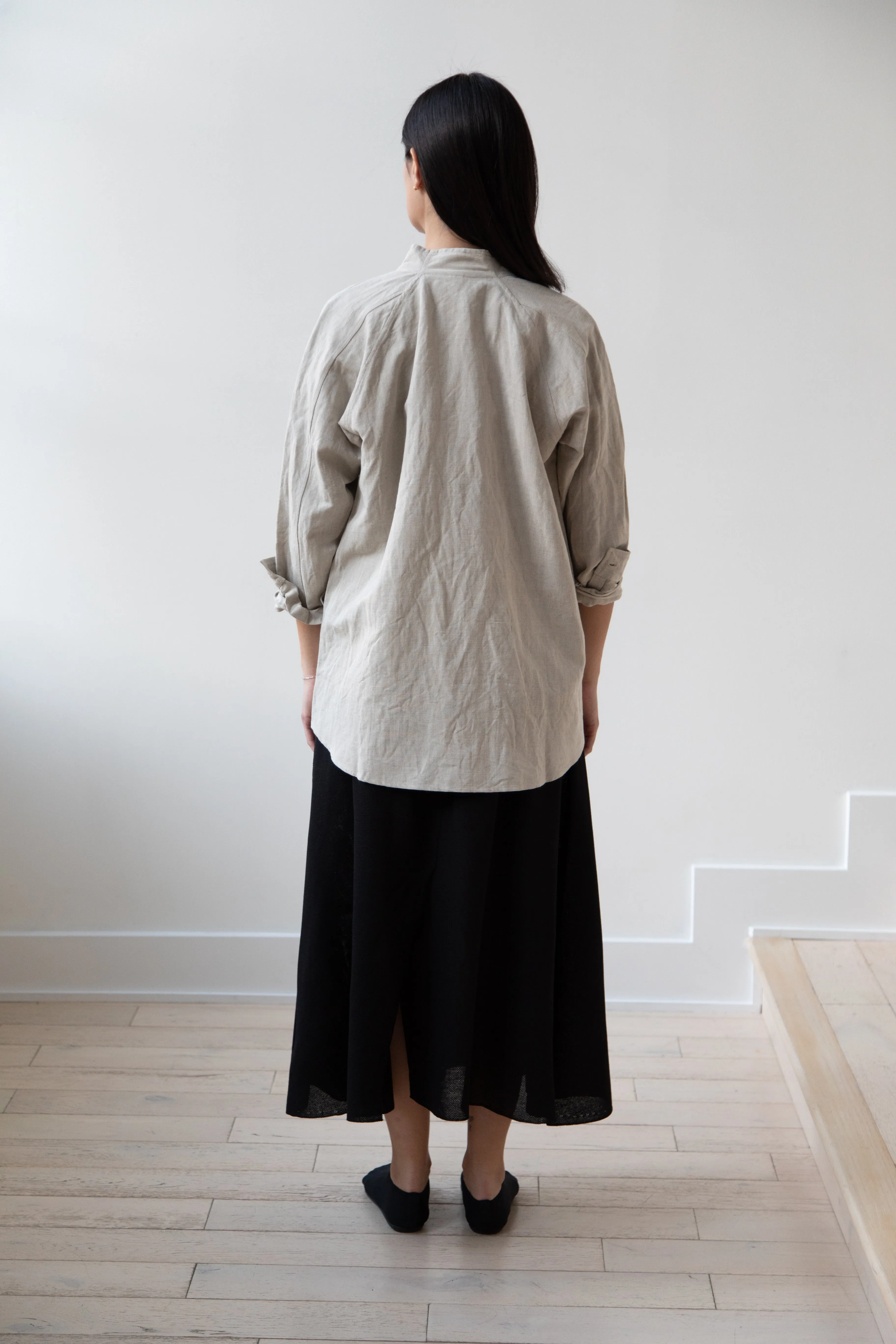 Unkruid | Stand Collar Shirt in Natural