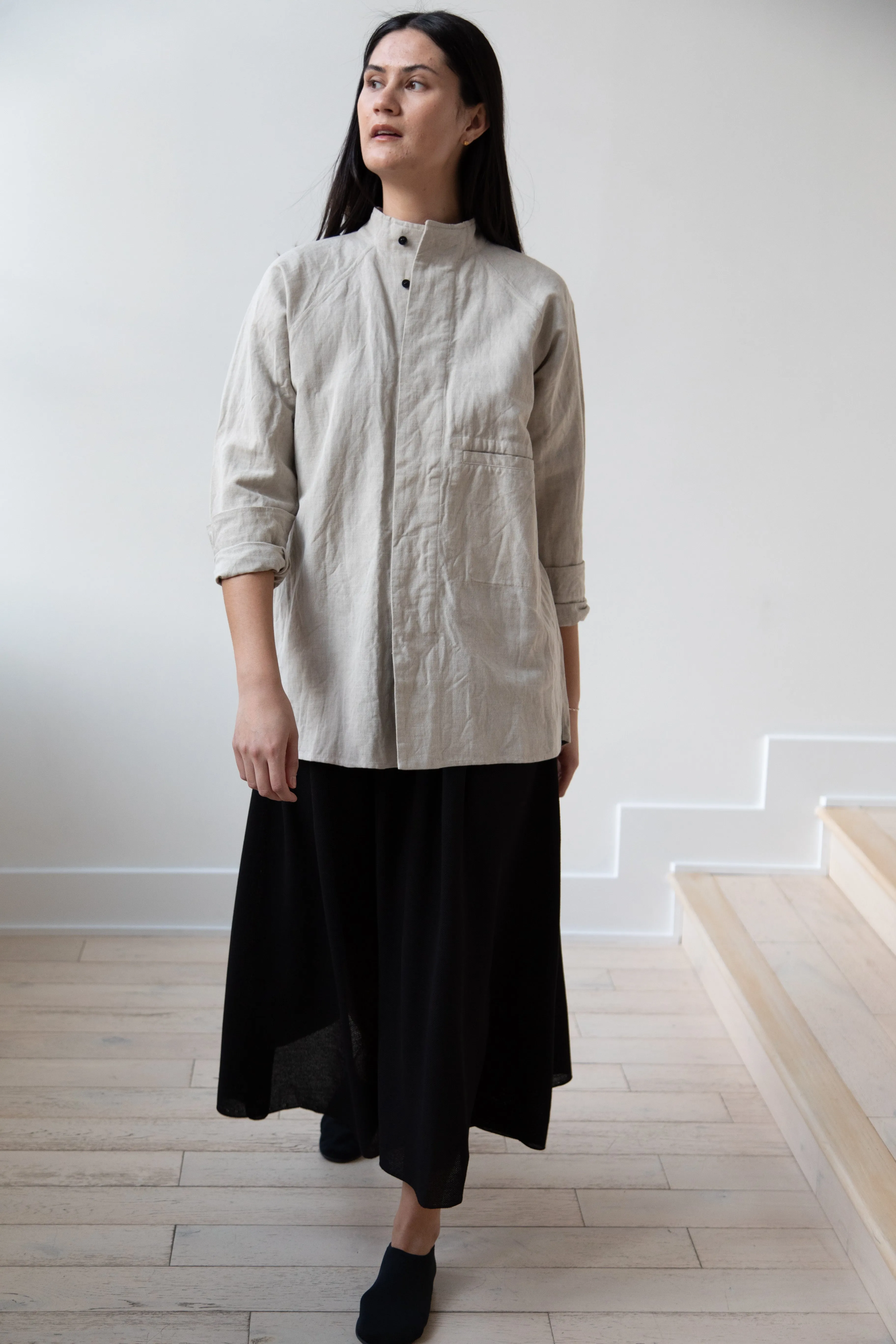 Unkruid | Stand Collar Shirt in Natural