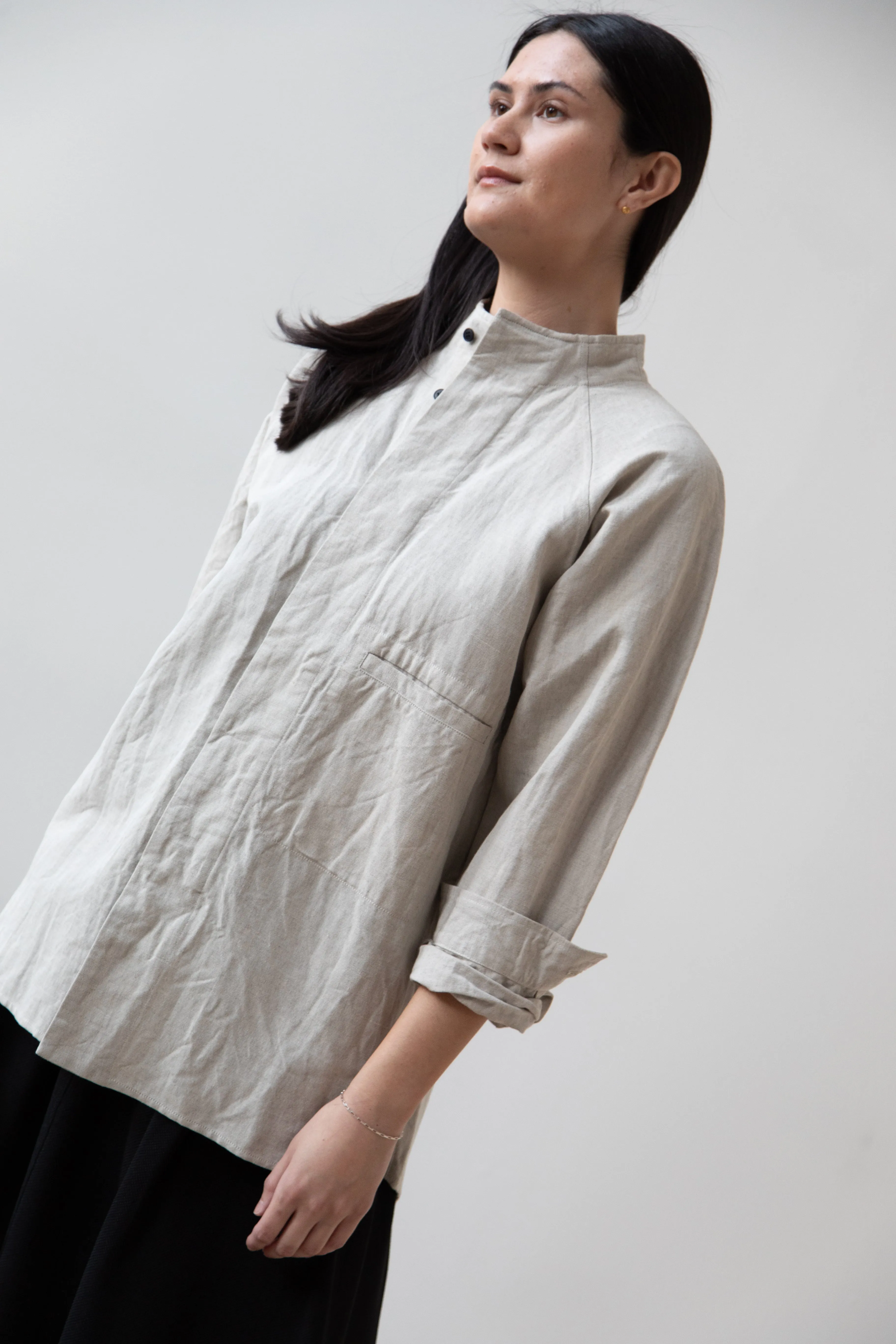 Unkruid | Stand Collar Shirt in Natural