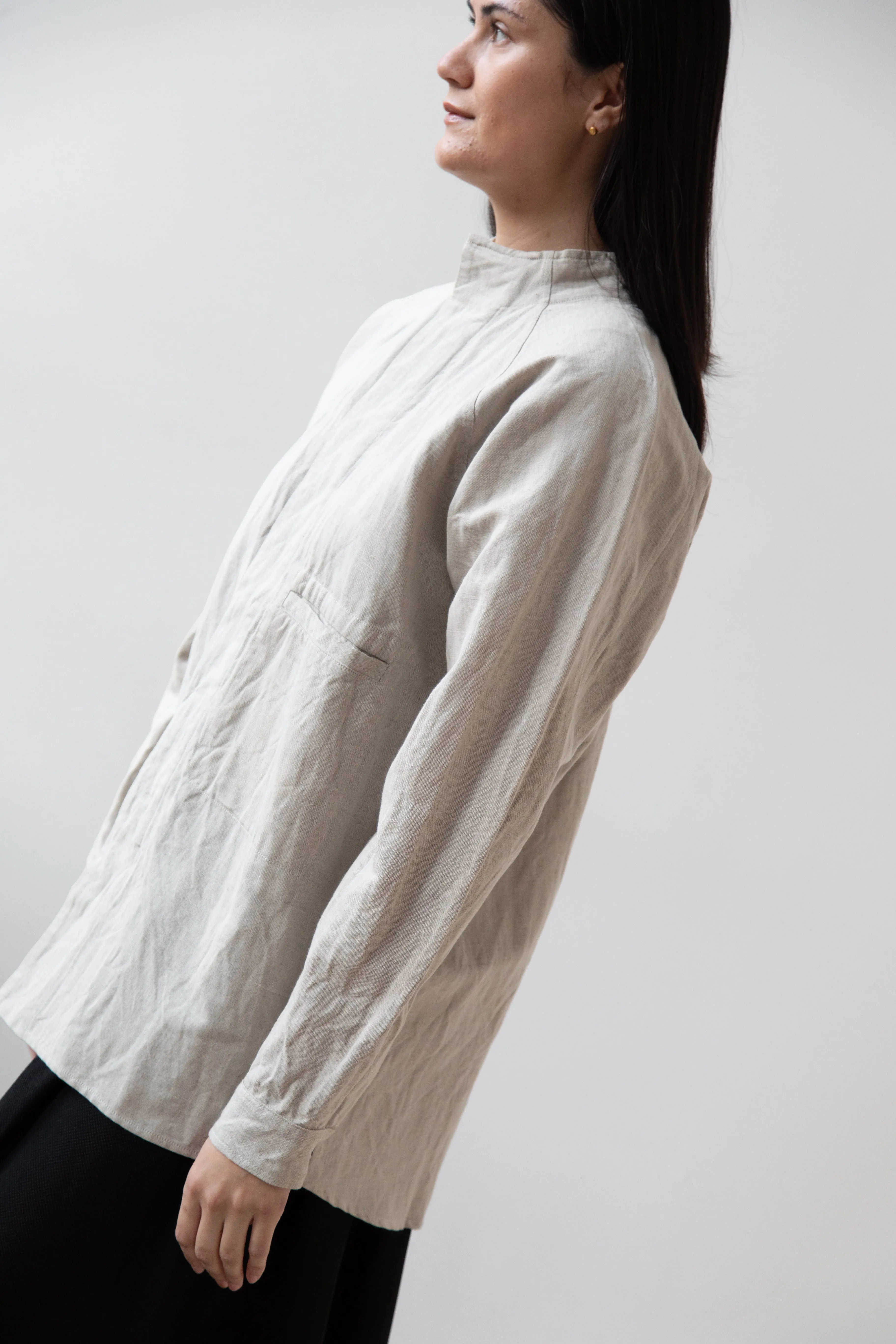 Unkruid | Stand Collar Shirt in Natural