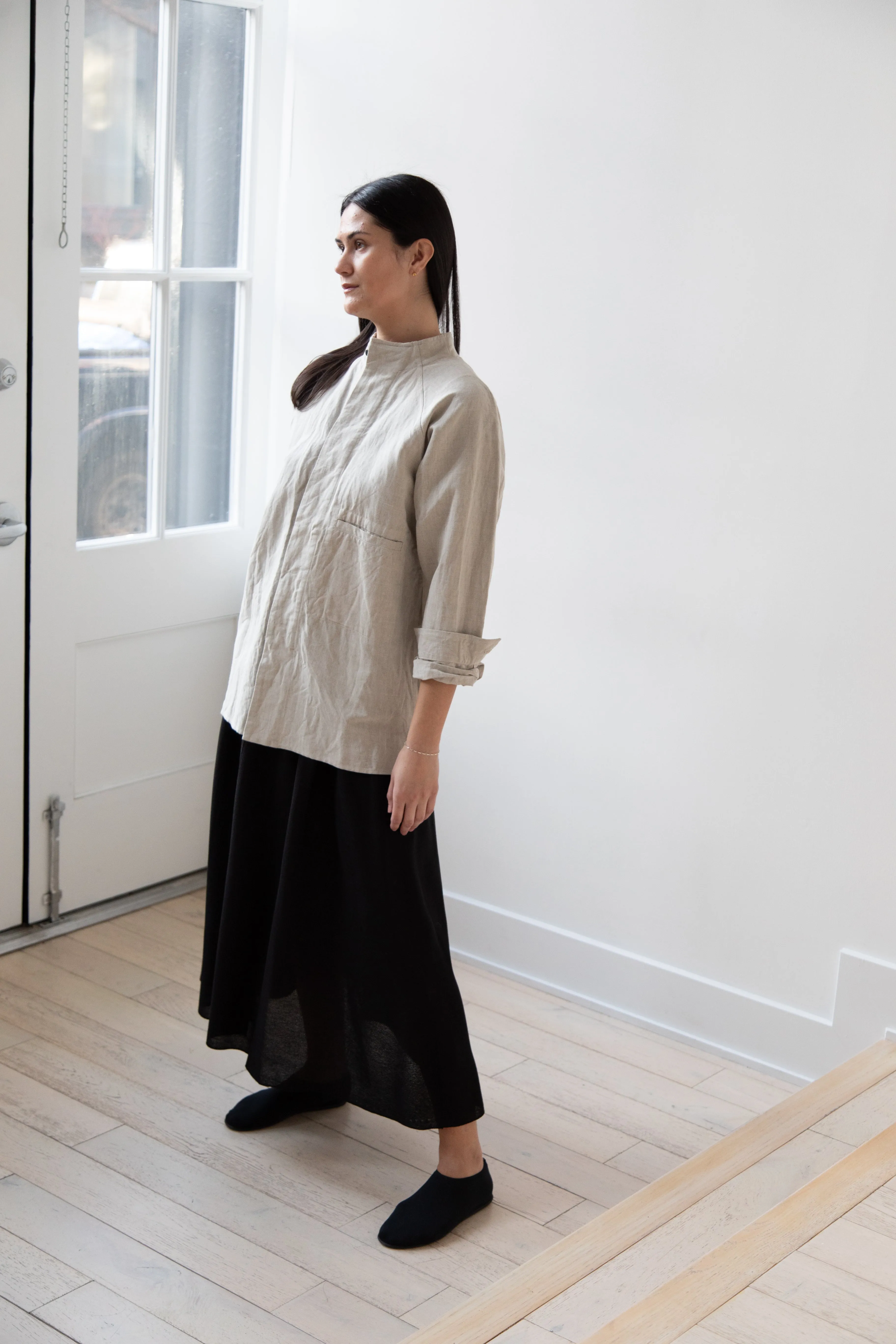 Unkruid | Stand Collar Shirt in Natural