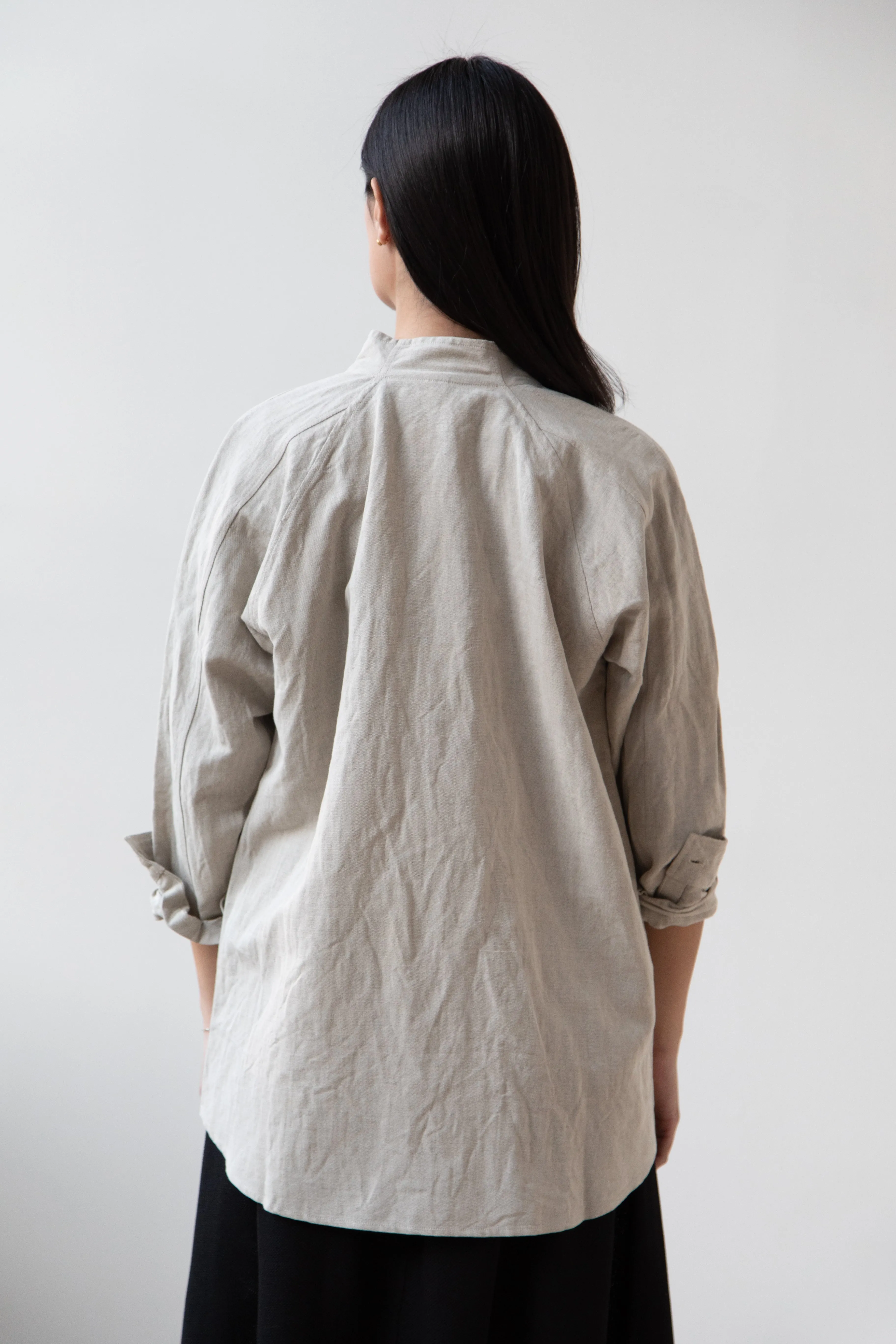 Unkruid | Stand Collar Shirt in Natural