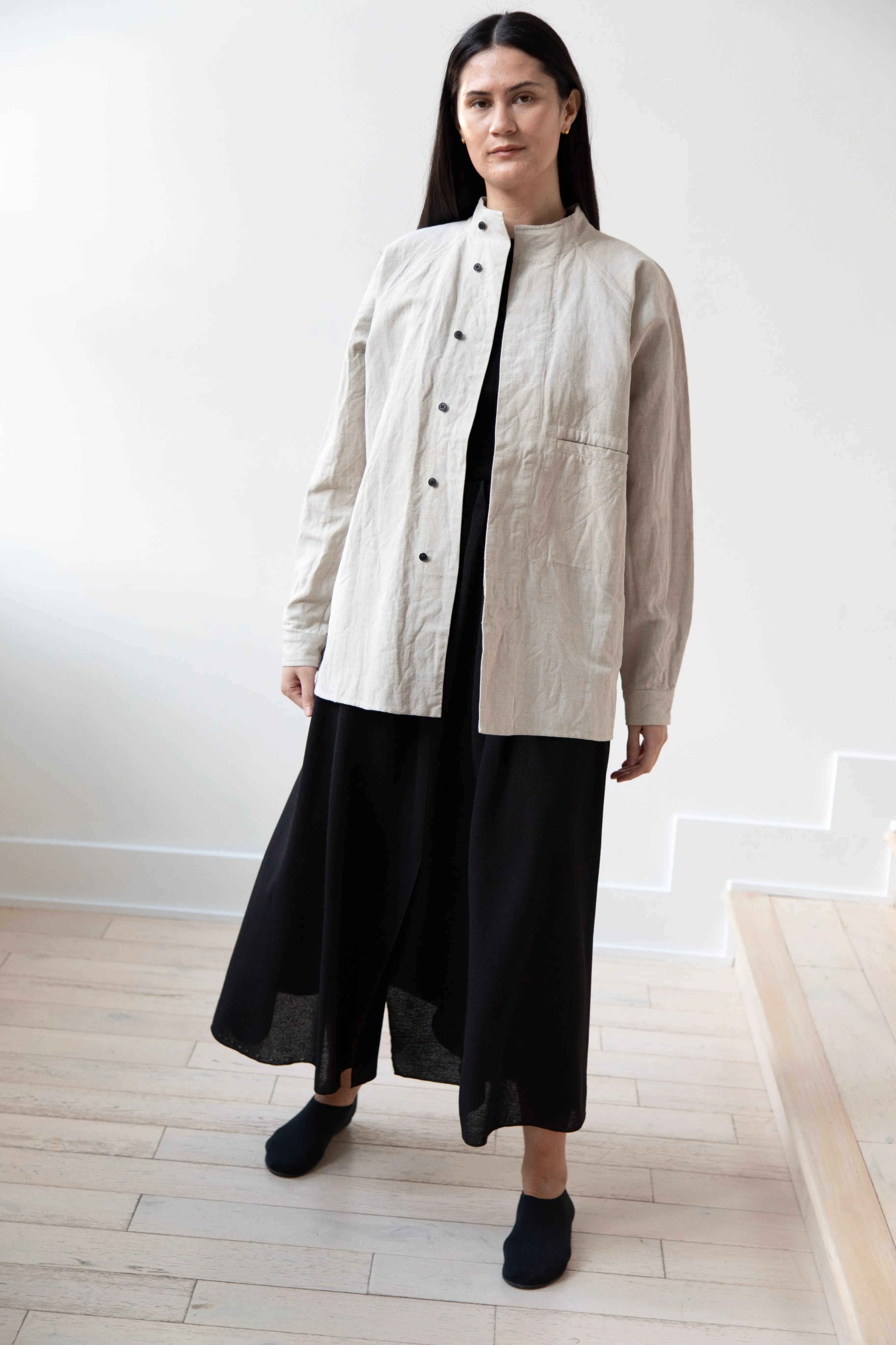 Unkruid | Stand Collar Shirt in Natural