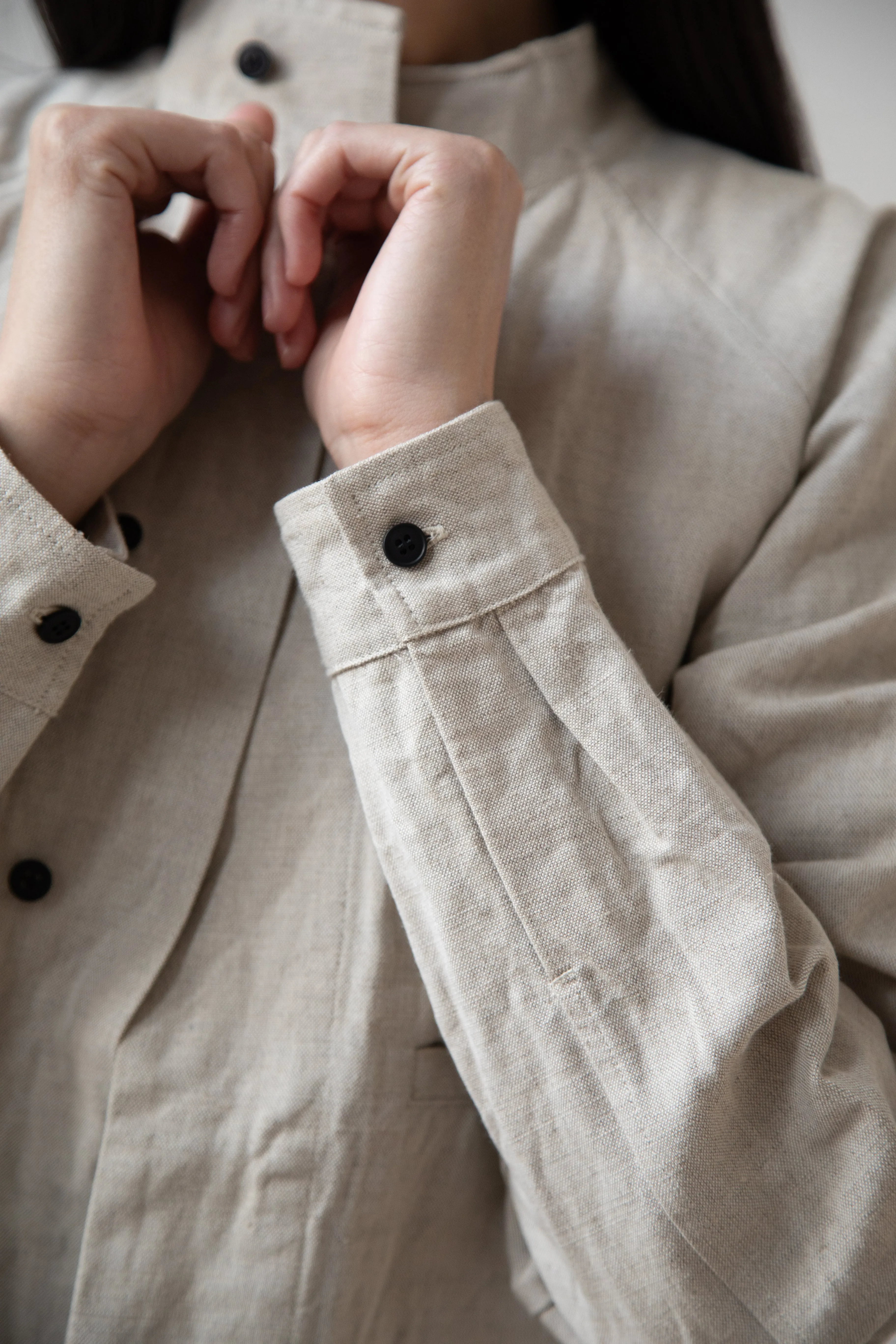 Unkruid | Stand Collar Shirt in Natural