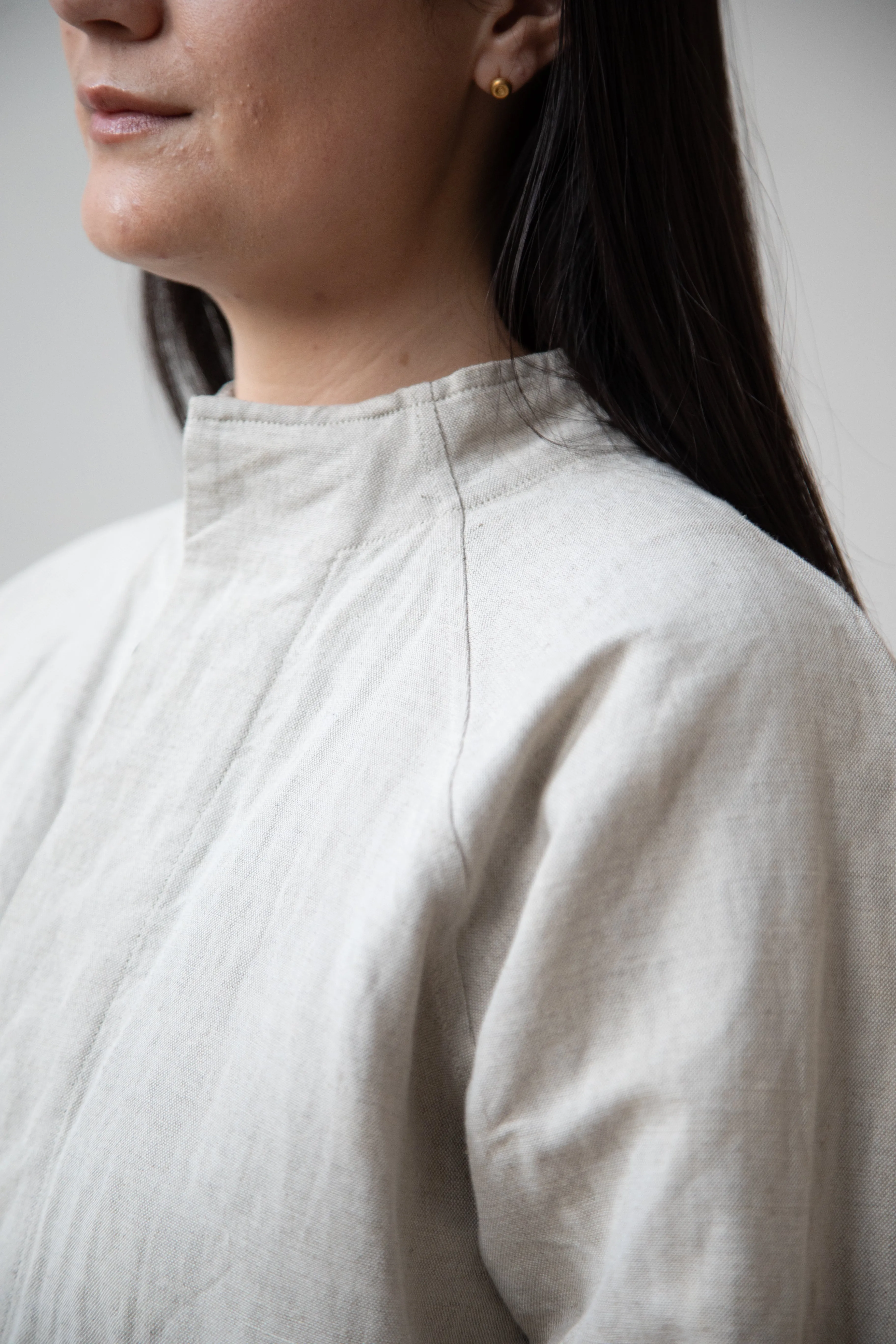 Unkruid | Stand Collar Shirt in Natural