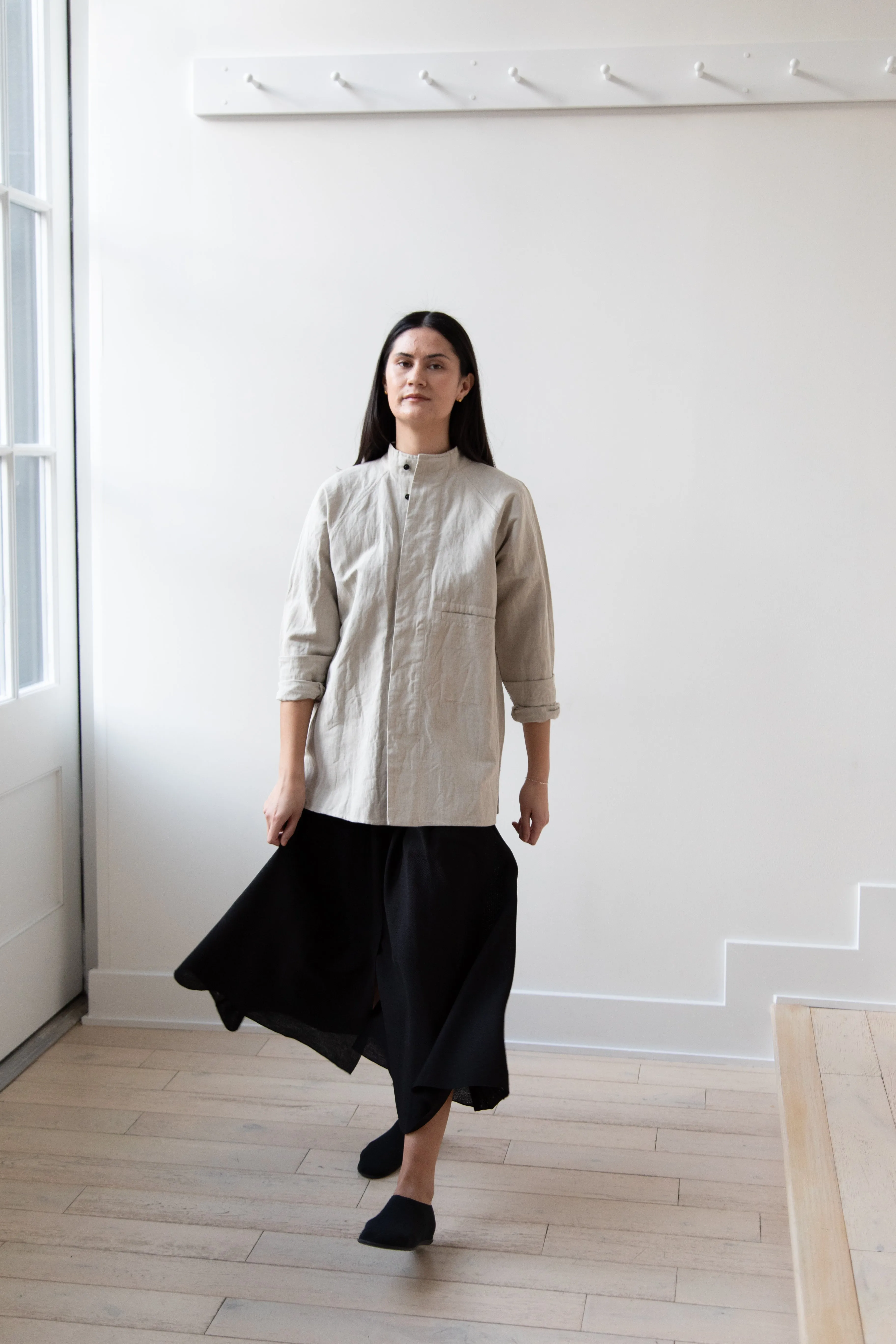 Unkruid | Stand Collar Shirt in Natural