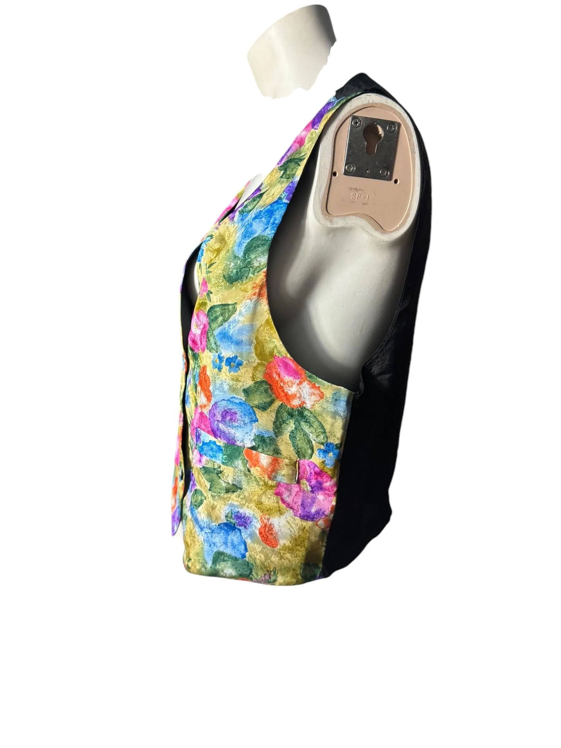 Vintage 80's floral women's vest M axessorium