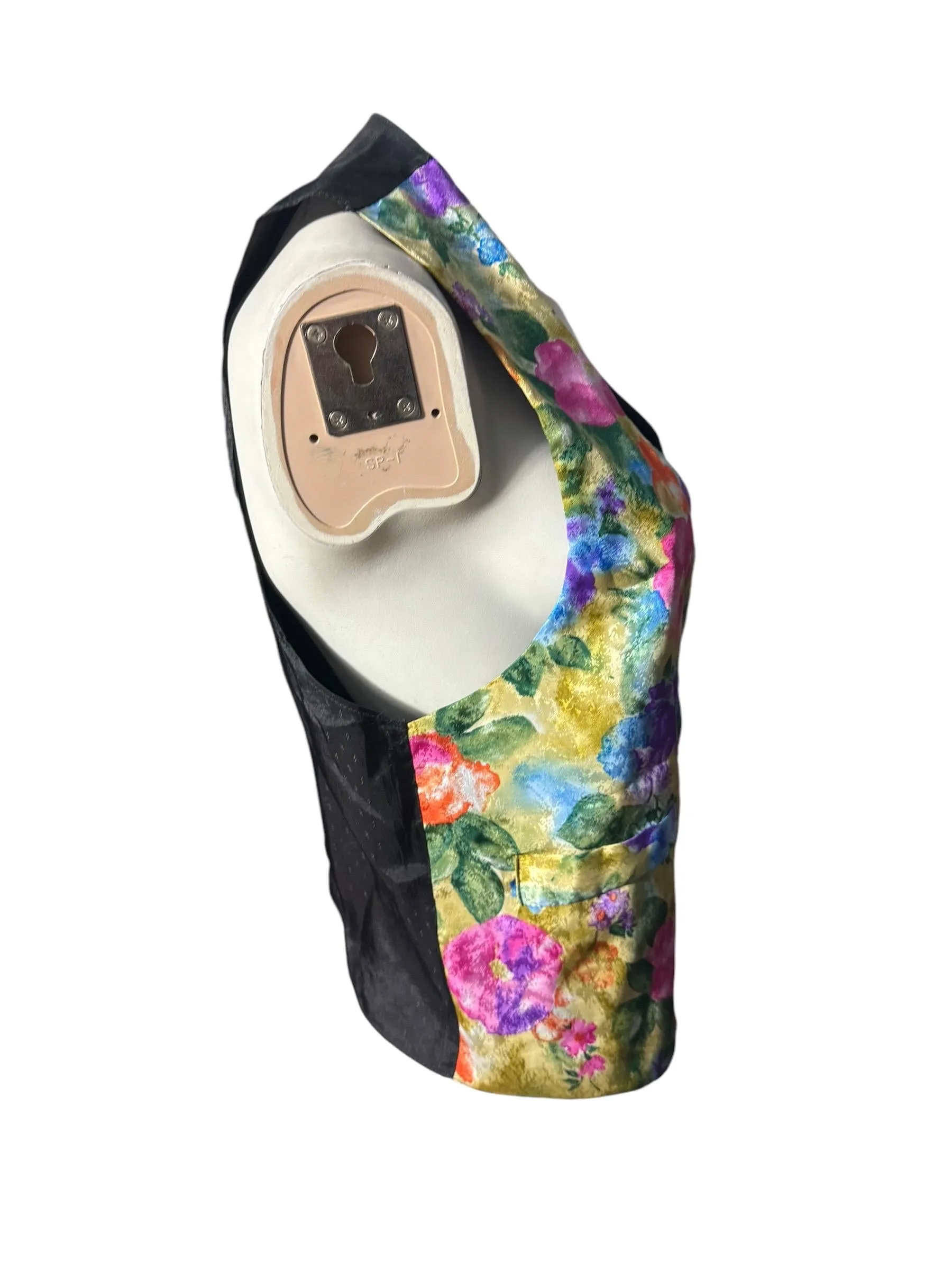 Vintage 80's floral women's vest M axessorium