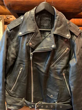 Vintage Heavyweight German Biker Jacket, Small