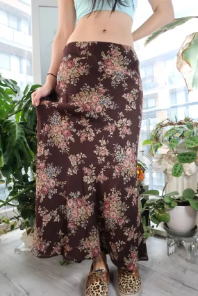 Vintage Ralph Lauren Wool Floral Maxi Skirt