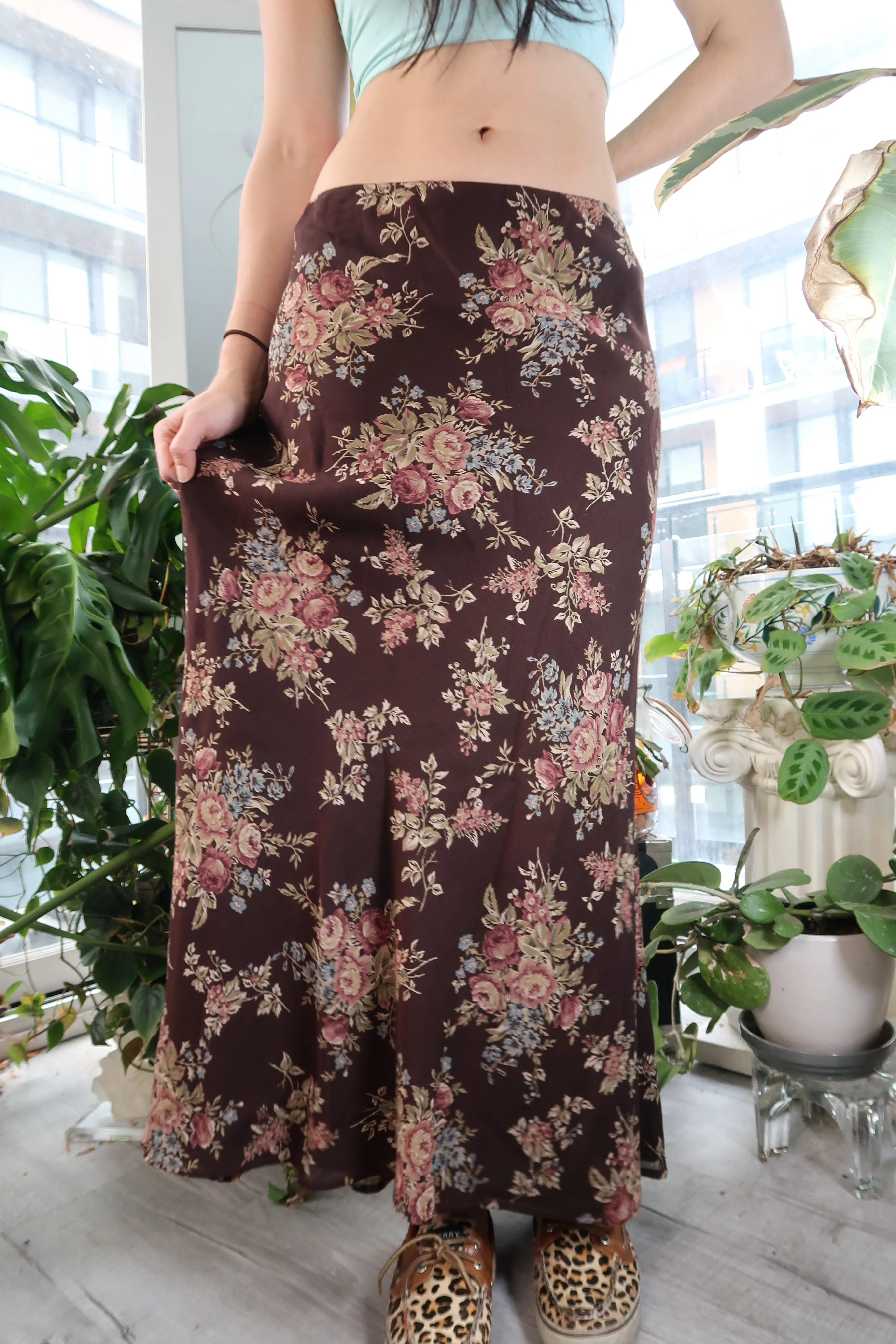 Vintage Ralph Lauren Wool Floral Maxi Skirt