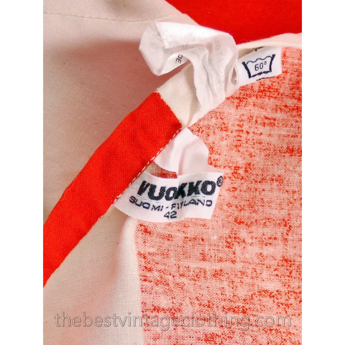 Vintage Vuokko 1970s METSÄ Awning Stripe Maxi Wrap Skirt Orange & White M