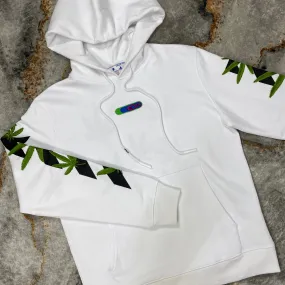 Weed Arrows Graphic-Embroidered Cotton Jersey Hoodie.
