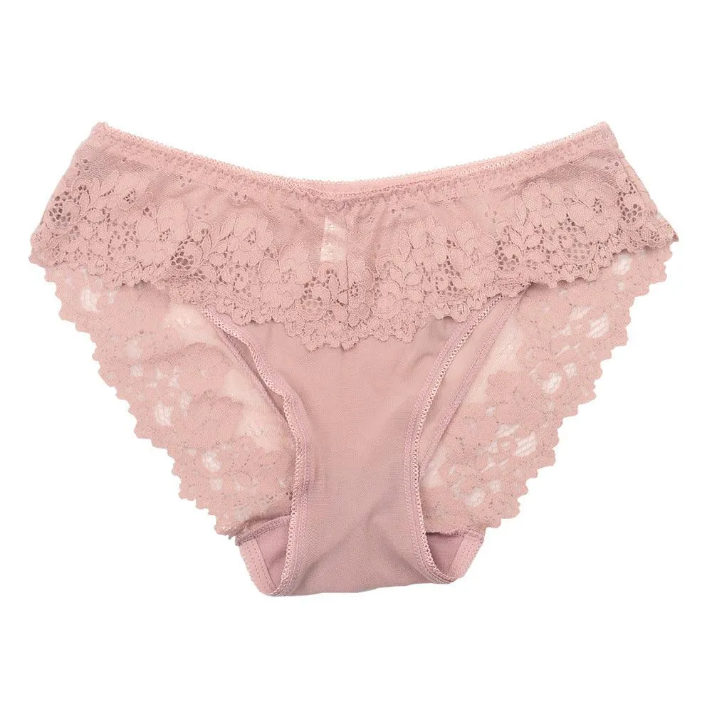 Women's Lace Nylon Underwear Plus Size Breathable And Transparent Mesh