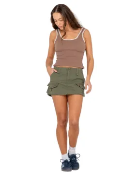 Womens Tank Girl Low Rise Mini Skirt