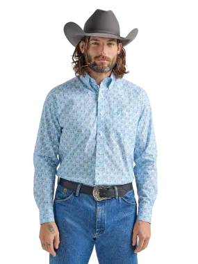 Wrangler Men's George Strait Long Sleeve Button Down Printed Shirt