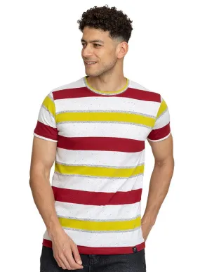 W.Striped kiwi Striped Round T-shirt