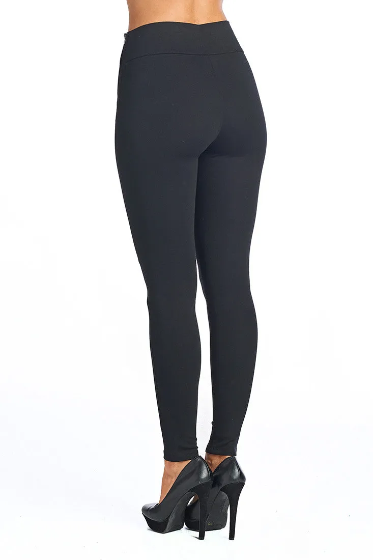 YCPP80 Ponte Leggings W/ Side Zippers