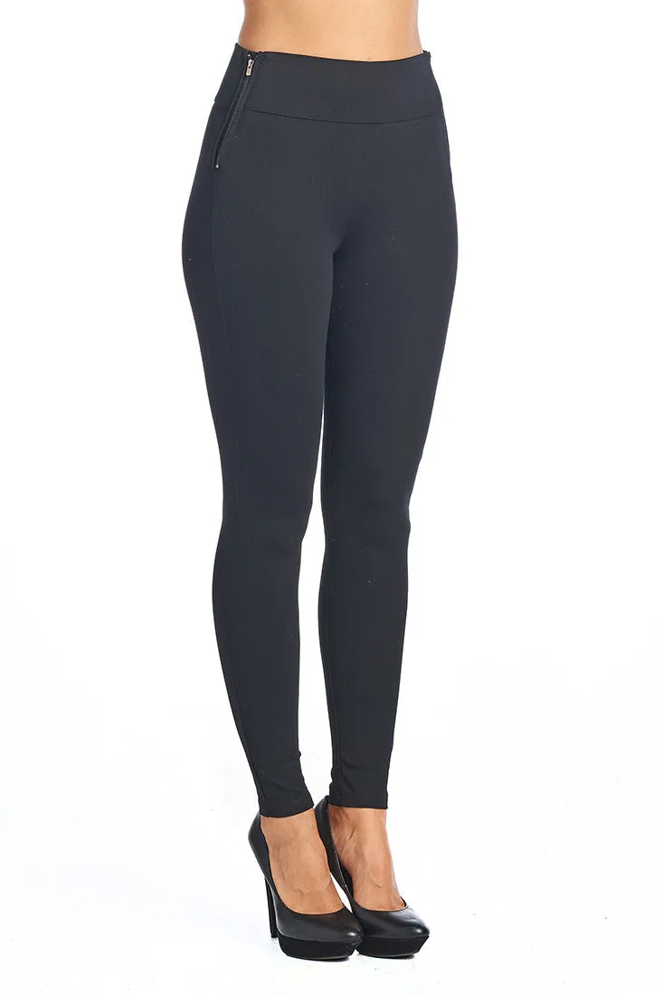 YCPP80 Ponte Leggings W/ Side Zippers