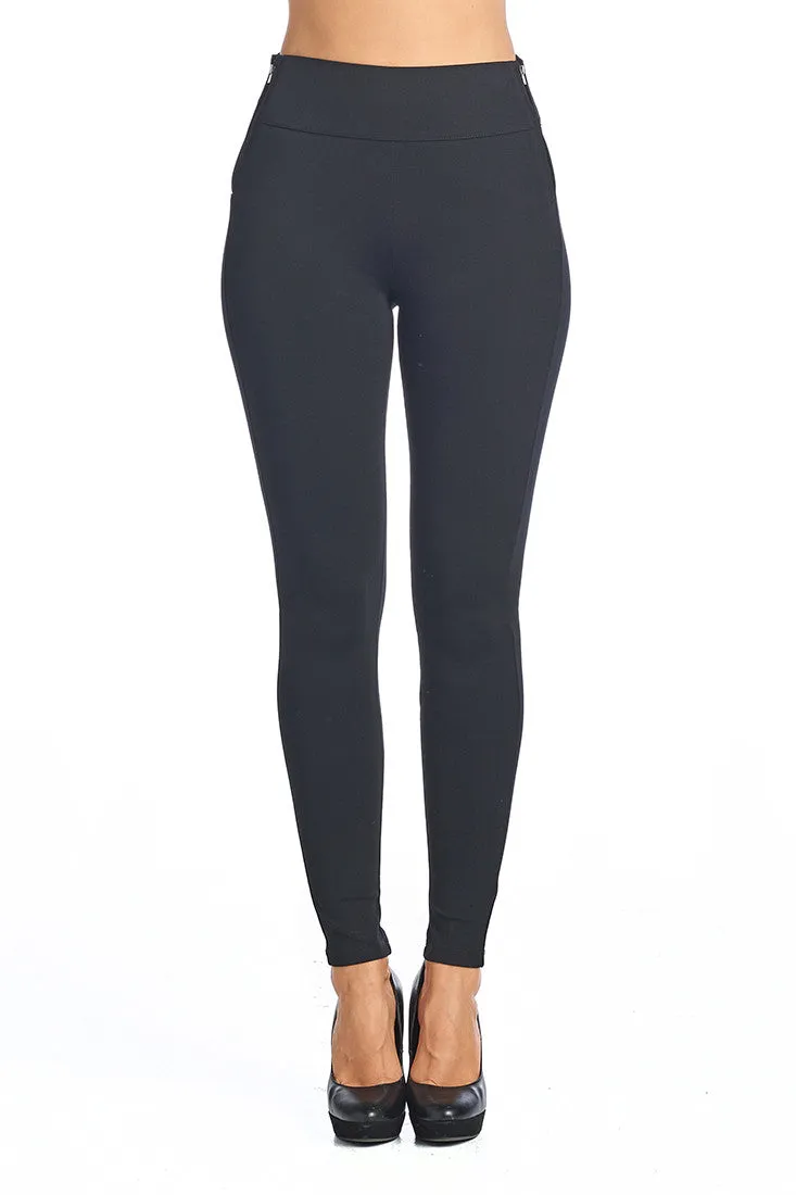 YCPP80 Ponte Leggings W/ Side Zippers