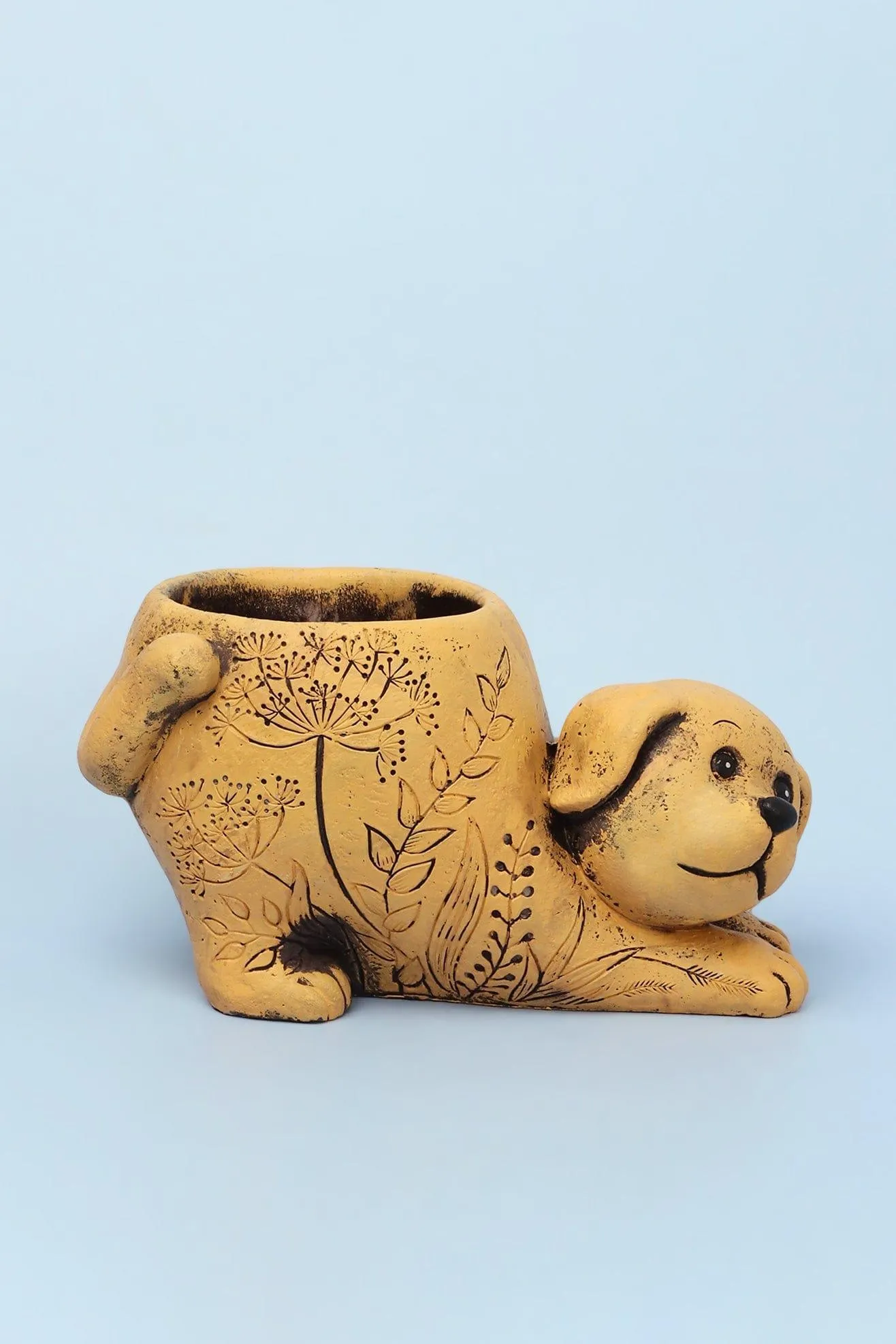 Yellow Dog Cement Planter