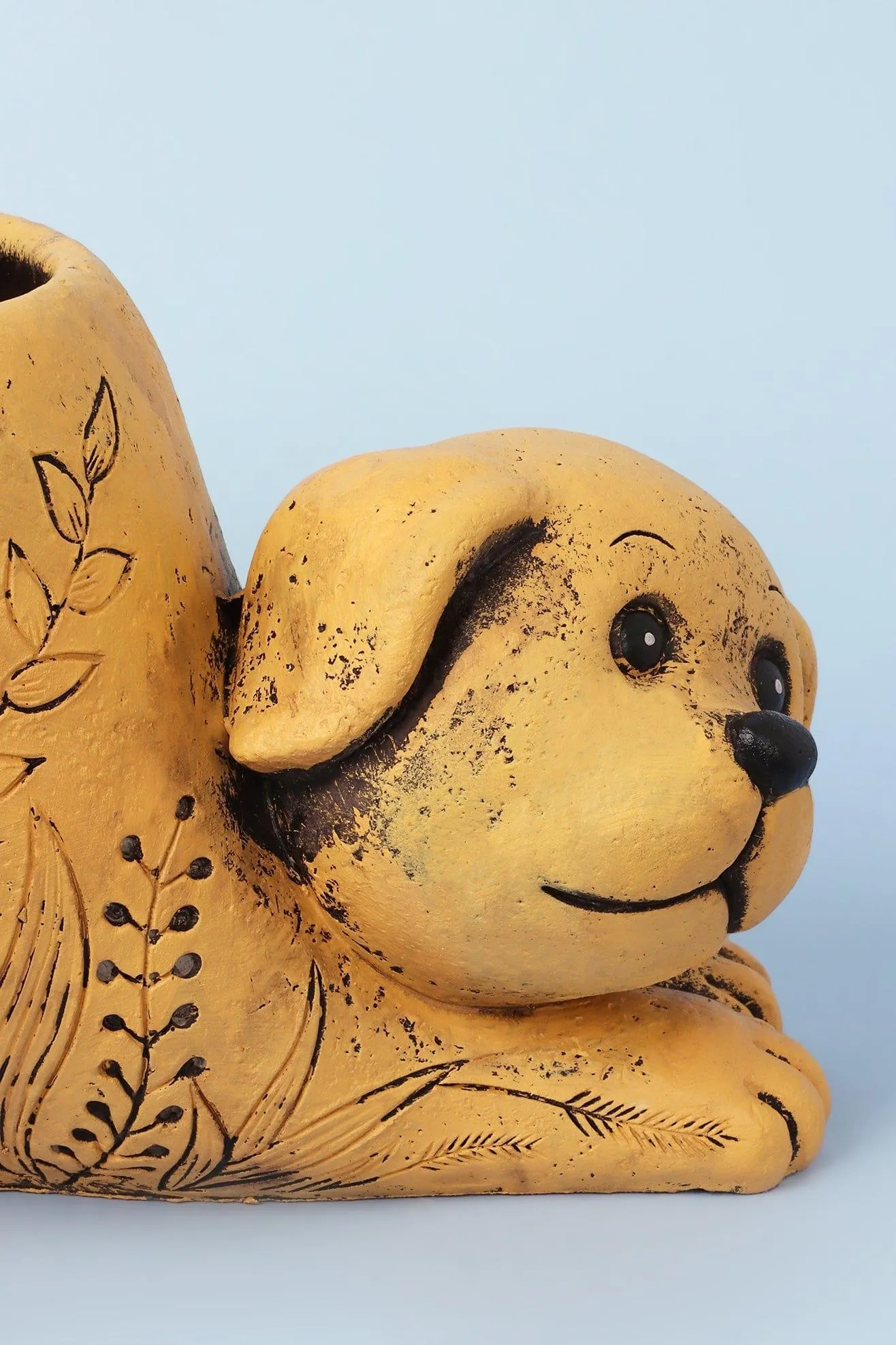 Yellow Dog Cement Planter